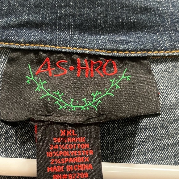 ASHRO Embroidered Denim Long Coat, WESTERN COWGIRL, SIZE XXL. - Picture 3 of 8